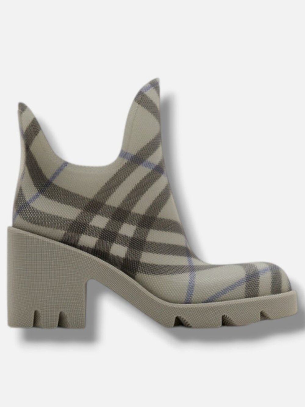Burberry Women’s Gray Marsh Heeled Rubber Rain Boots Shoes Size EU:38 US:8